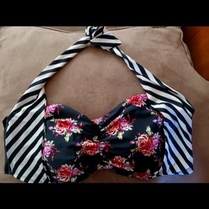 Cute plus size floral bathing suit top